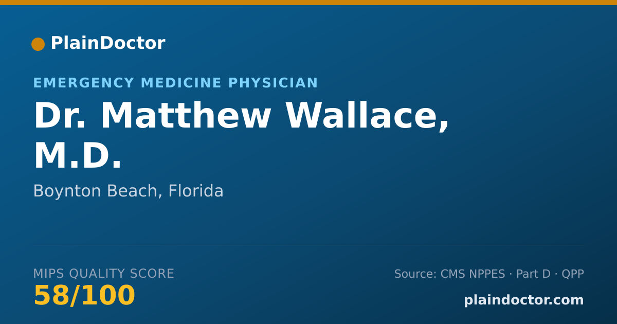 Shareable card for Matthew Wallace, M.D. - Emergency Medicine Physician, Boynton Beach, FL