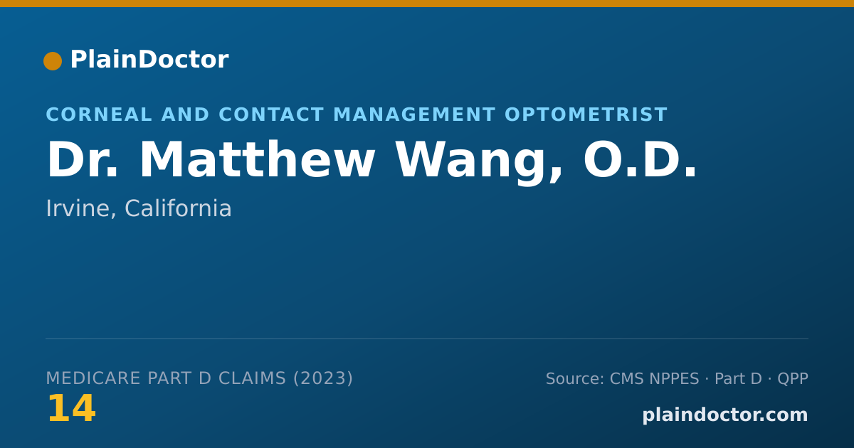 Shareable card for Matthew Wang, O.D. - Corneal and Contact Management Optometrist, Irvine, CA