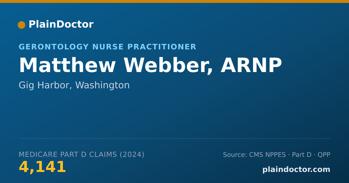 Shareable card for Matthew Webber, ARNP - Nurse Practitioner, Gig Harbor, WA