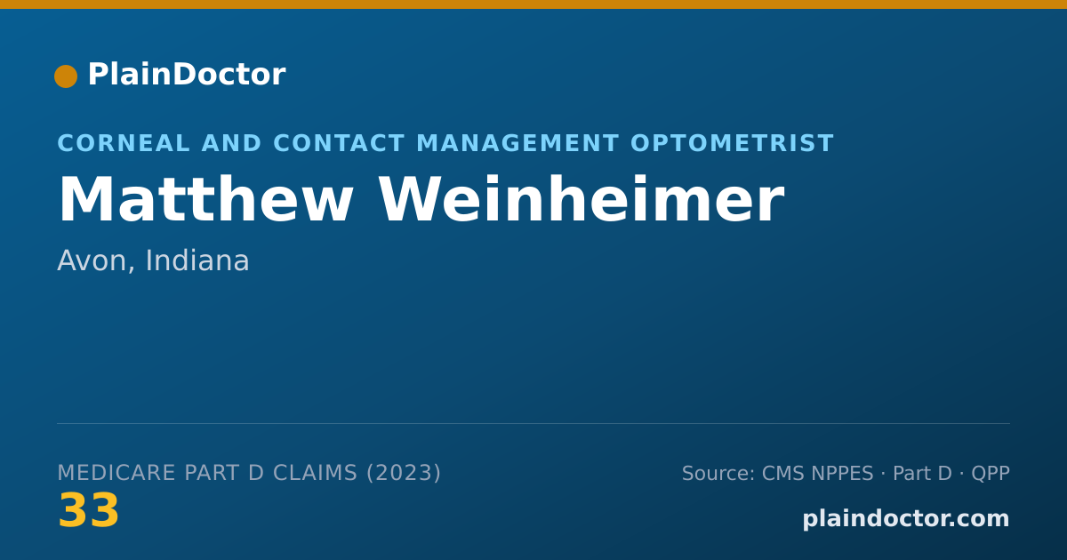 Shareable card for Matthew Weinheimer - Corneal and Contact Management Optometrist, Avon, IN