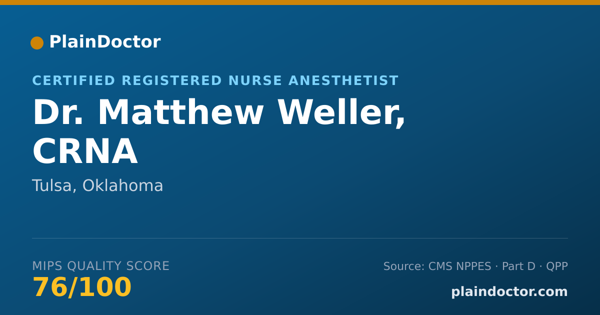 Shareable card for Matthew Weller, CRNA - Certified Registered Nurse Anesthetist, Tulsa, OK