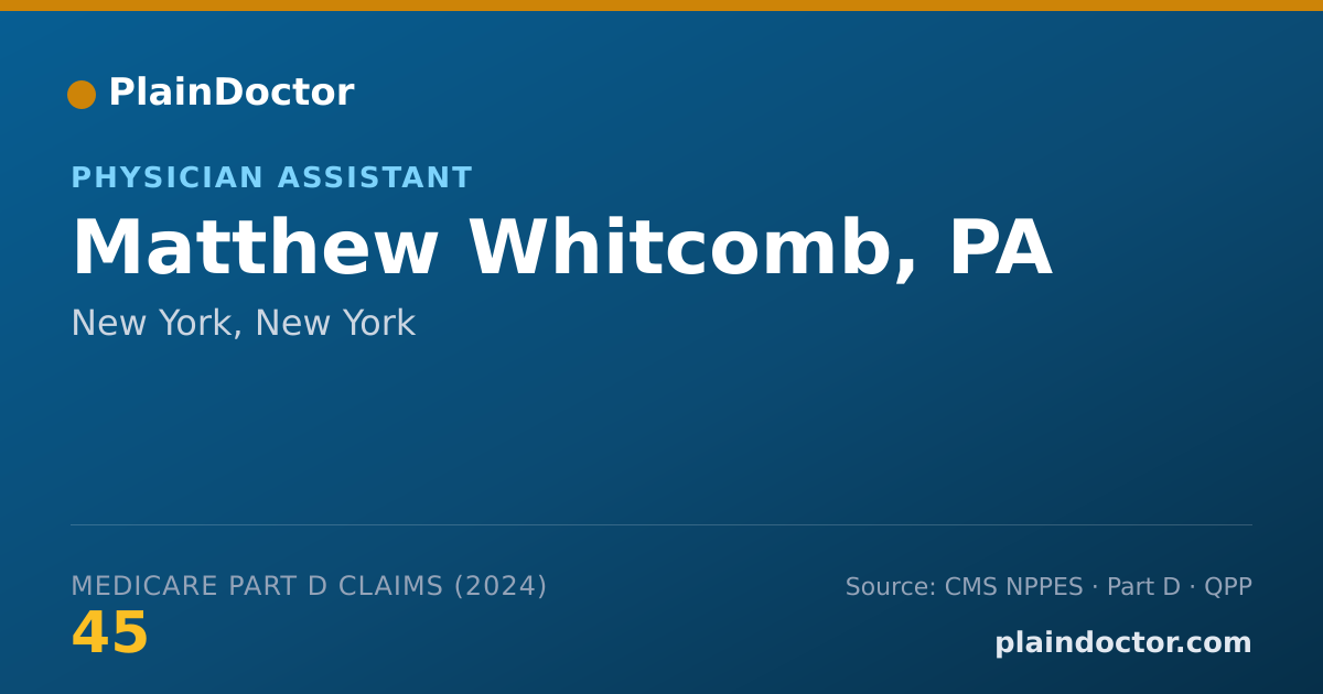 Shareable card for Matthew Whitcomb, PA - Physician Assistant, New York, NY