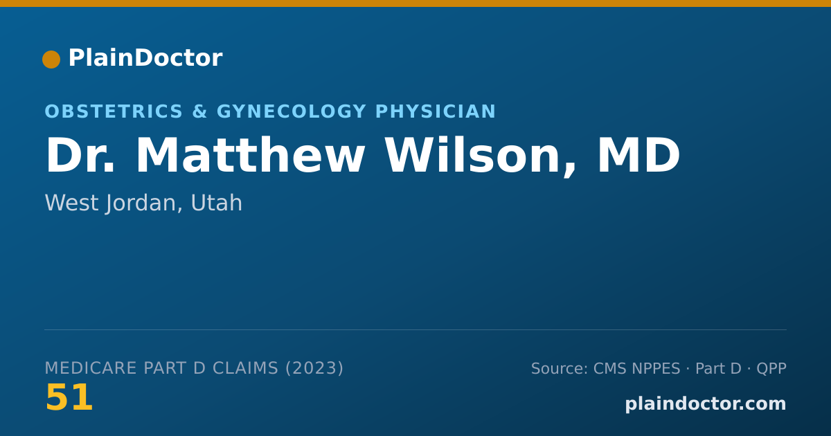 Shareable card for Matthew Wilson, MD - Obstetrics & Gynecology Physician, West Jordan, UT