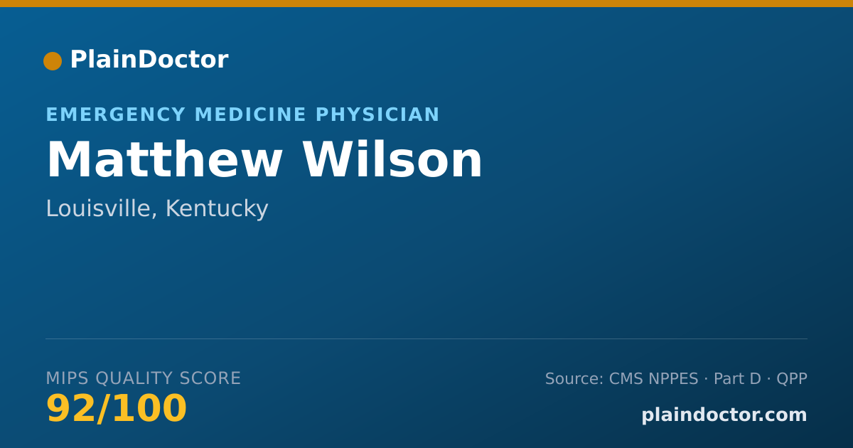 Shareable card for Matthew Wilson - Emergency Medicine Physician, Louisville, KY