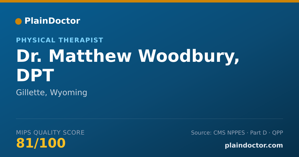Shareable card for Matthew Woodbury, DPT - Physical Therapist, Gillette, WY