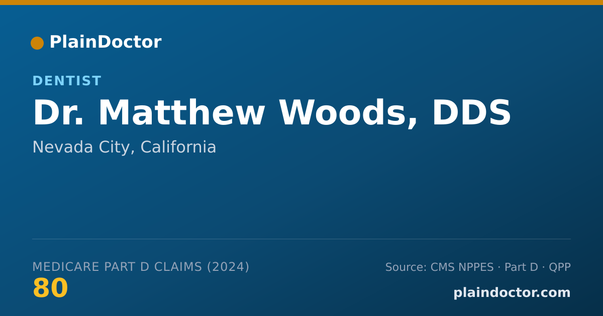 Shareable card for Matthew Woods, DDS - Dentist, Nevada City, CA