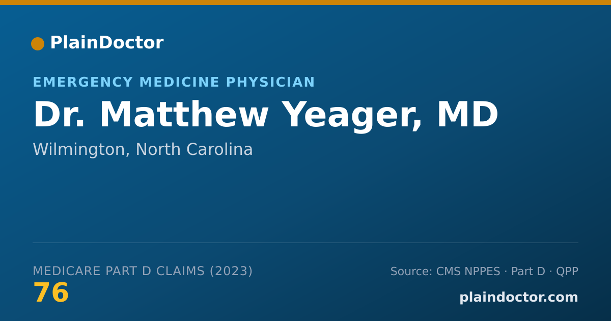 Shareable card for Matthew Yeager, MD - Emergency Medicine Physician, Wilmington, NC