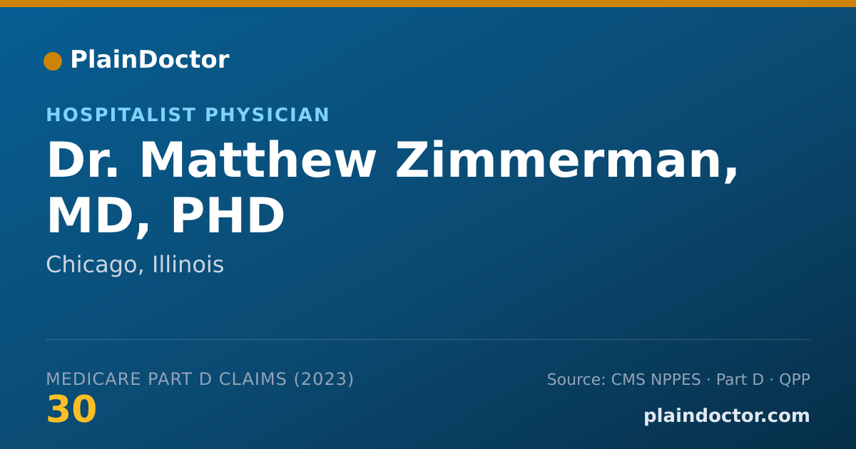 Shareable card for Matthew Zimmerman, MD, PHD - Hospitalist Physician, Chicago, IL