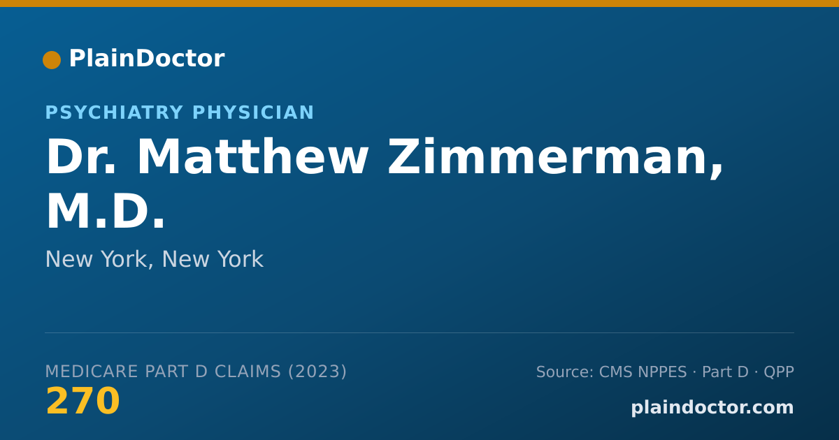 Shareable card for Matthew Zimmerman, M.D. - Psychiatry Physician, New York, NY