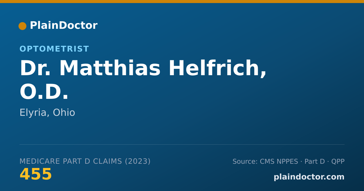 Shareable card for Matthias Helfrich, O.D. - Optometrist, Elyria, OH