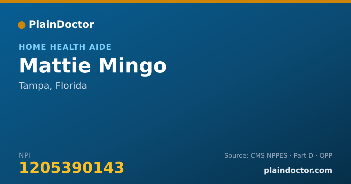 Shareable card for Mattie Mingo - Home Health Aide, Tampa, FL