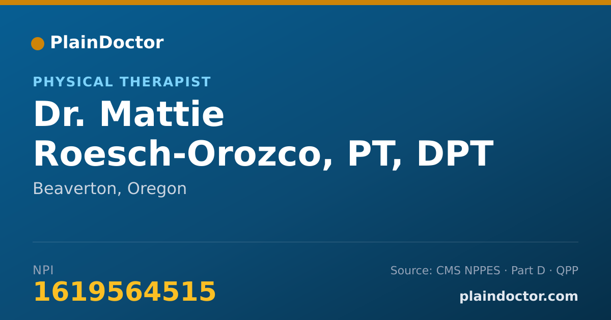 Shareable card for Mattie Roesch-Orozco, PT, DPT - Physical Therapist, Beaverton, OR