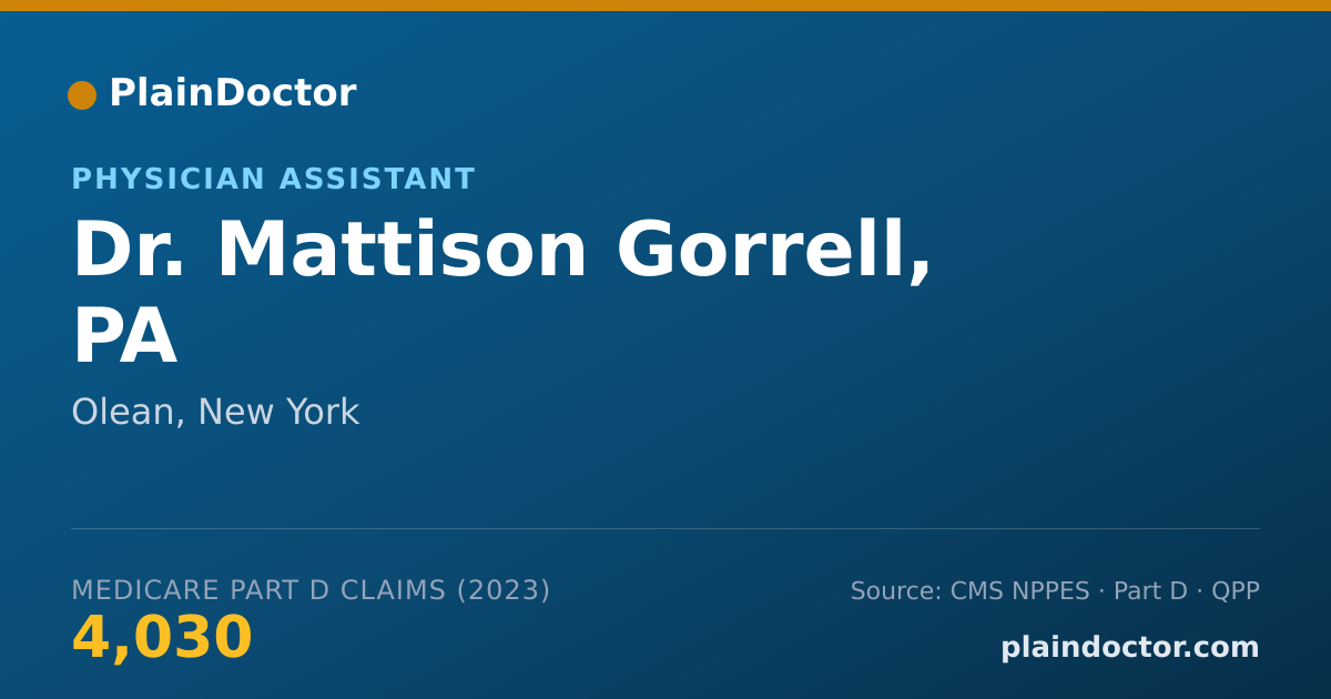 Shareable card for Mattison Gorrell, PA - Physician Assistant, Olean, NY