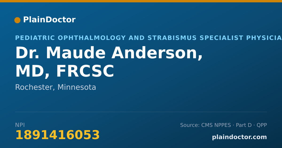 Shareable card for Maude Anderson, MD, FRCSC - Pediatric Ophthalmology and Strabismus Specialist Physician, Rochester, MN
