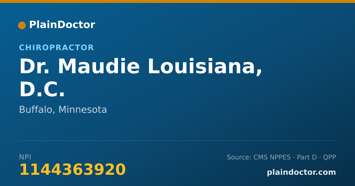 Shareable card for Maudie Louisiana, D.C. - Chiropractor, Buffalo, MN