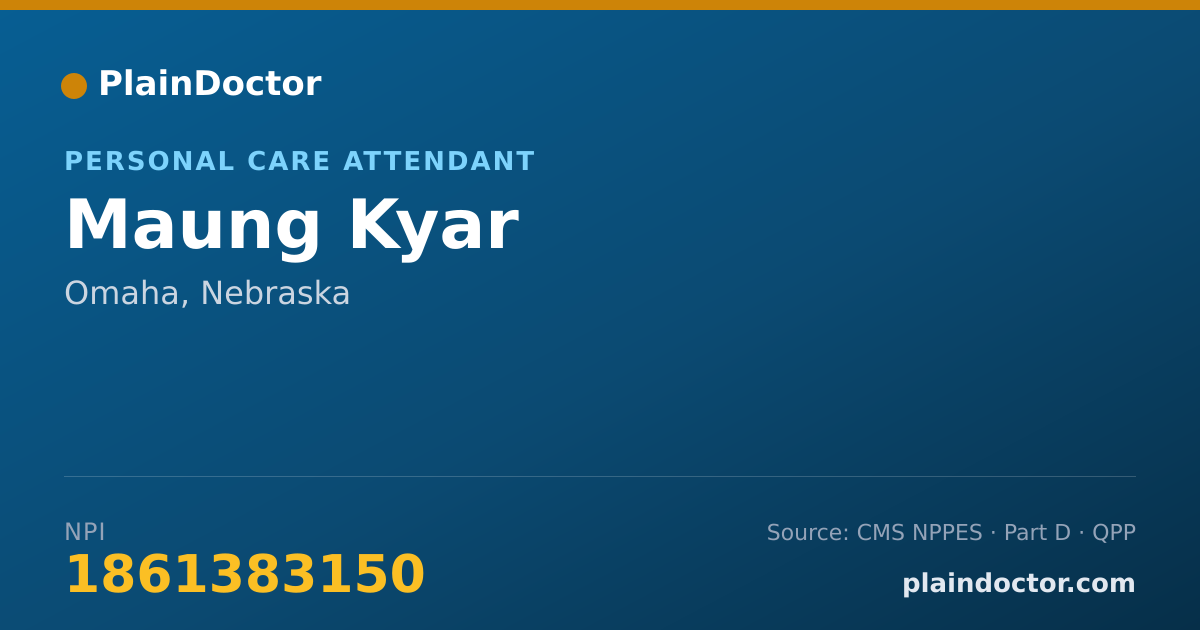 Shareable card for Maung Kyar - Personal Care Attendant, Omaha, NE