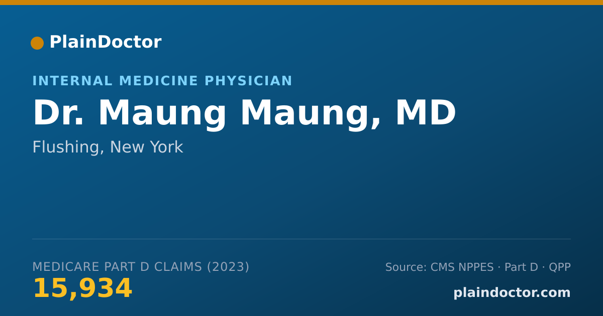 Shareable card for Maung Maung, MD - Internal Medicine Physician, Flushing, NY