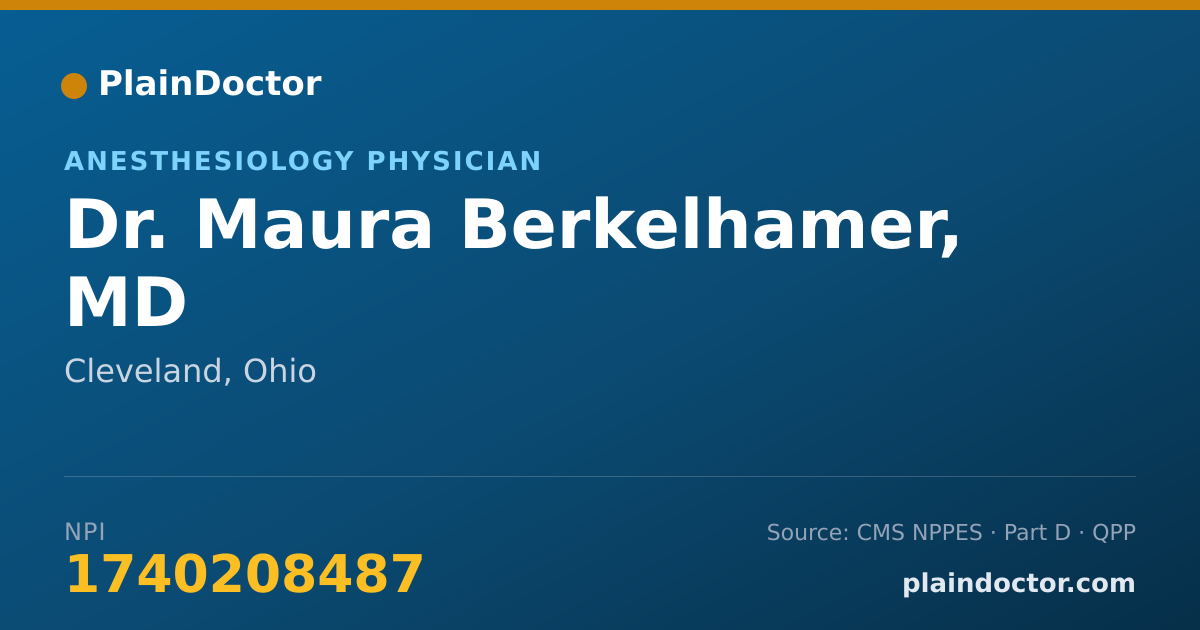 Shareable card for Maura Berkelhamer, MD - Anesthesiology Physician, Cleveland, OH