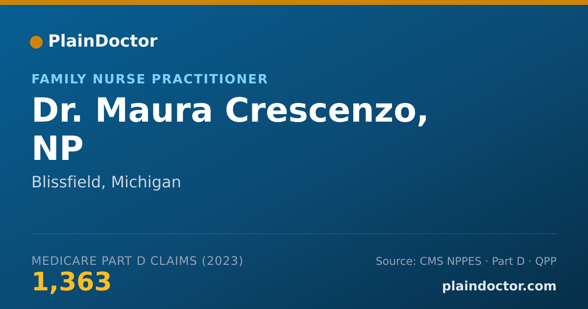 Shareable card for Maura Crescenzo, NP - Family Nurse Practitioner, Blissfield, MI