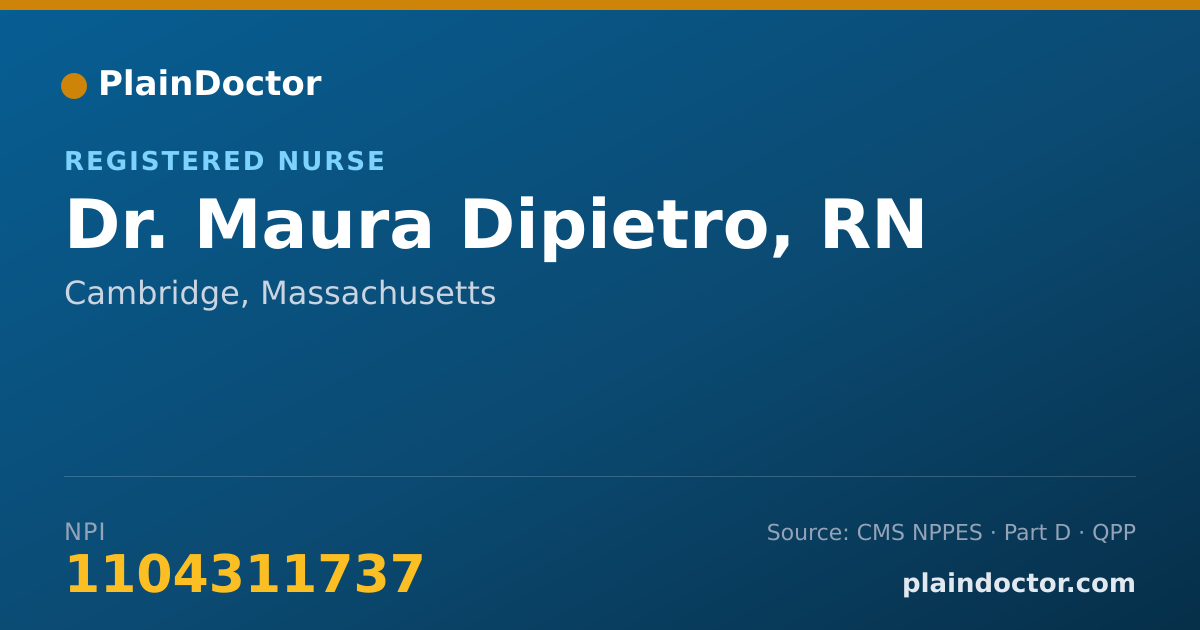 Shareable card for Maura Dipietro, RN - Registered Nurse, Cambridge, MA