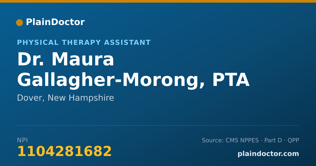 Shareable card for Maura Gallagher-Morong, PTA - Physical Therapy Assistant, Dover, NH