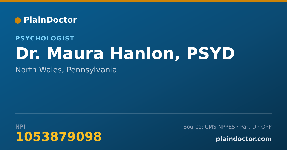 Shareable card for Maura Hanlon, PSYD - Psychologist, North Wales, PA