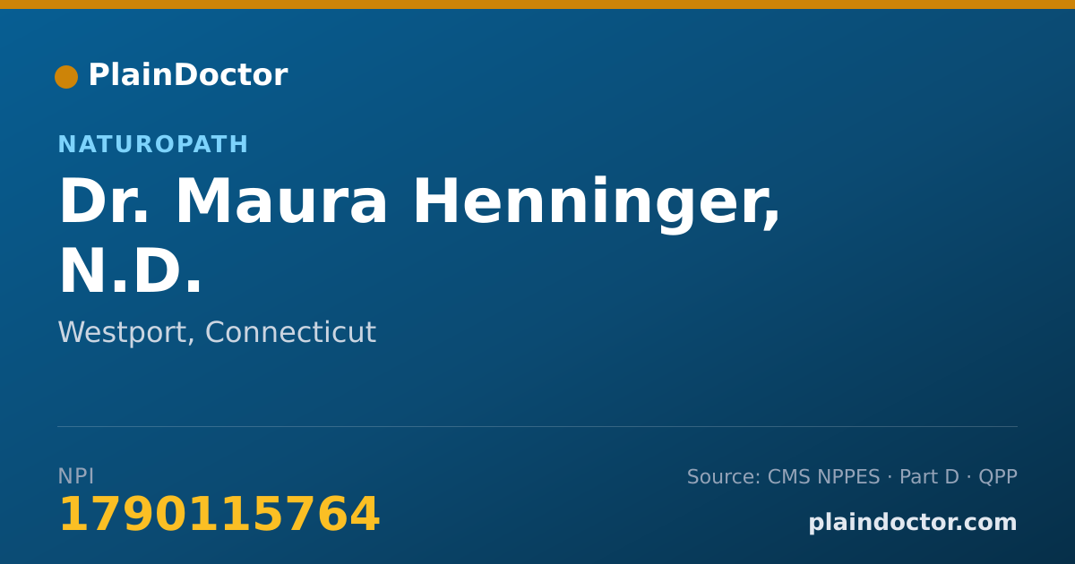 Shareable card for Maura Henninger, N.D. - Naturopath, Westport, CT