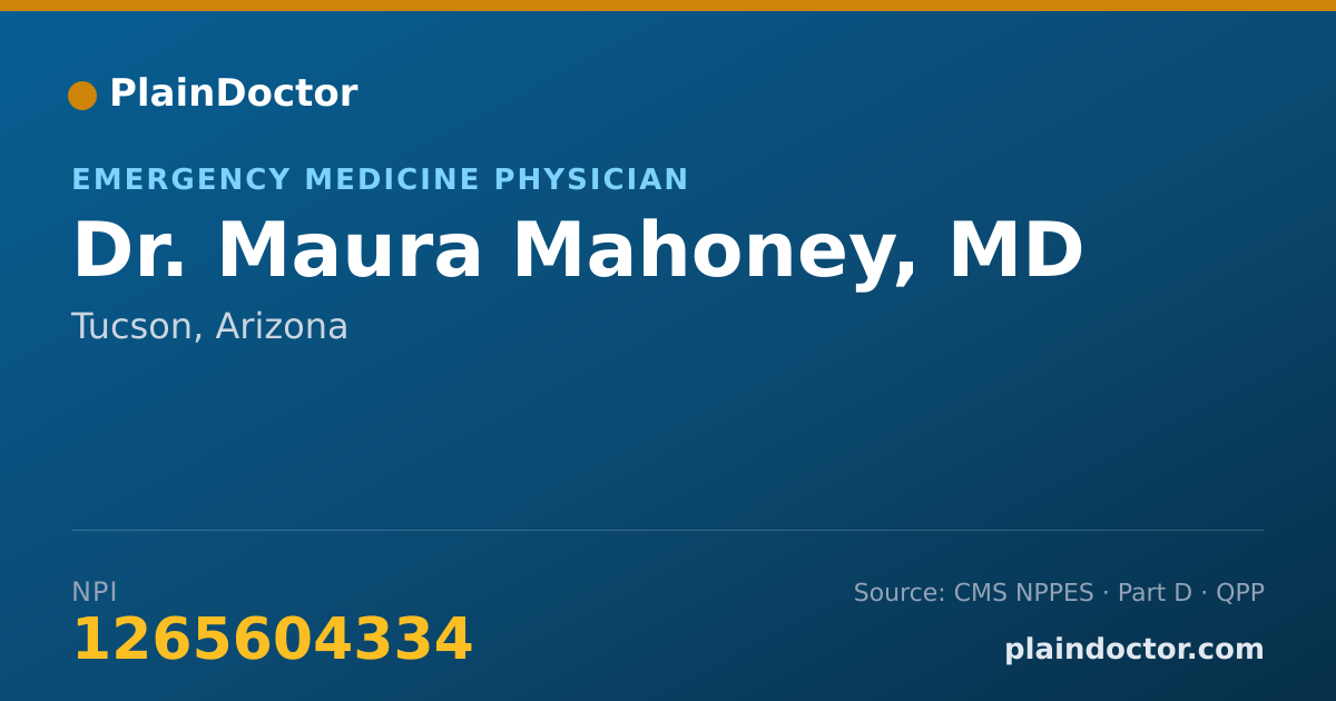 Shareable card for Maura Mahoney, MD - Emergency Medicine Physician, Tucson, AZ