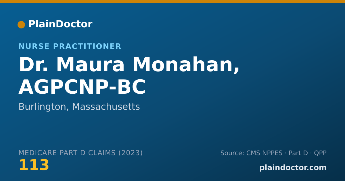 Shareable card for Maura Monahan, AGPCNP-BC - Nurse Practitioner, Burlington, MA