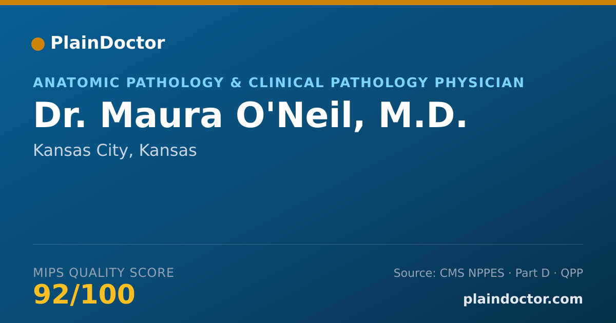 Shareable card for Maura O'Neil, M.D. - Anatomic Pathology & Clinical Pathology Physician, Kansas City, KS
