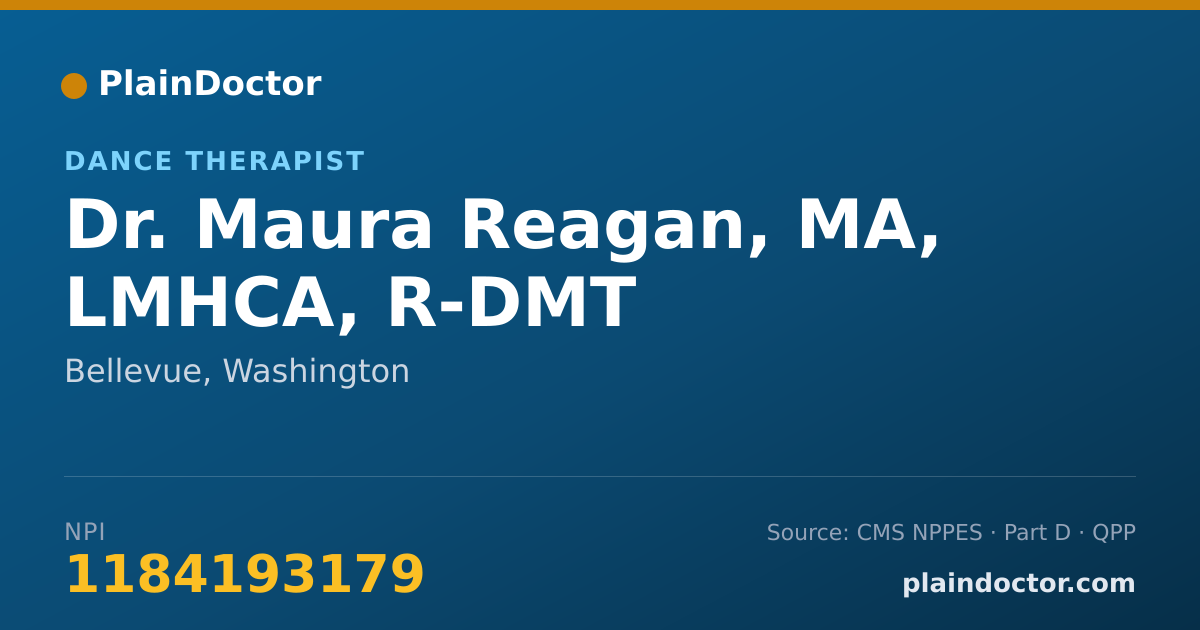 Shareable card for Maura Reagan, MA, LMHCA, R-DMT - Dance Therapist, Bellevue, WA