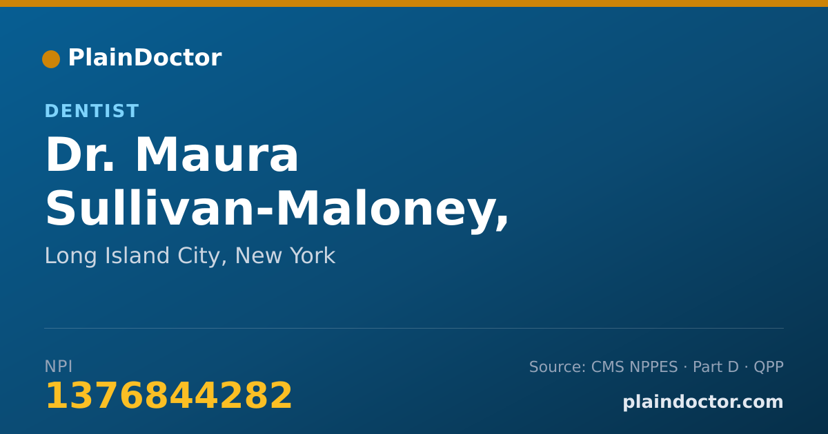 Shareable card for Maura Sullivan-Maloney, D.D.S. - Dentist, Long Island City, NY