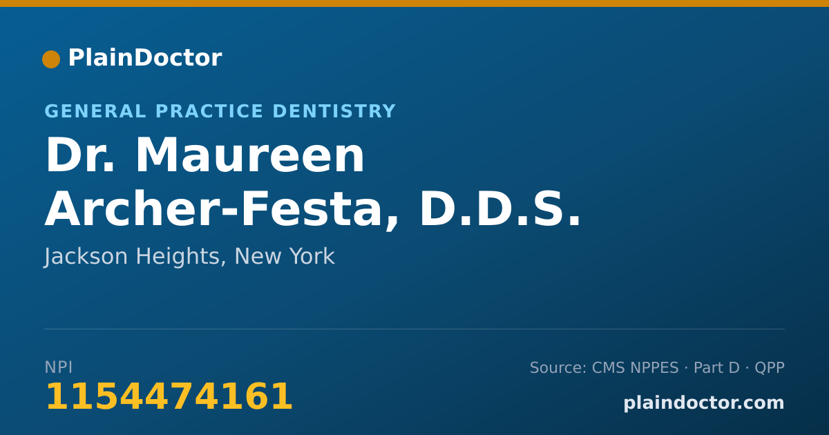 Shareable card for Maureen Archer-Festa, D.D.S. - General Practice Dentistry, Jackson Heights, NY