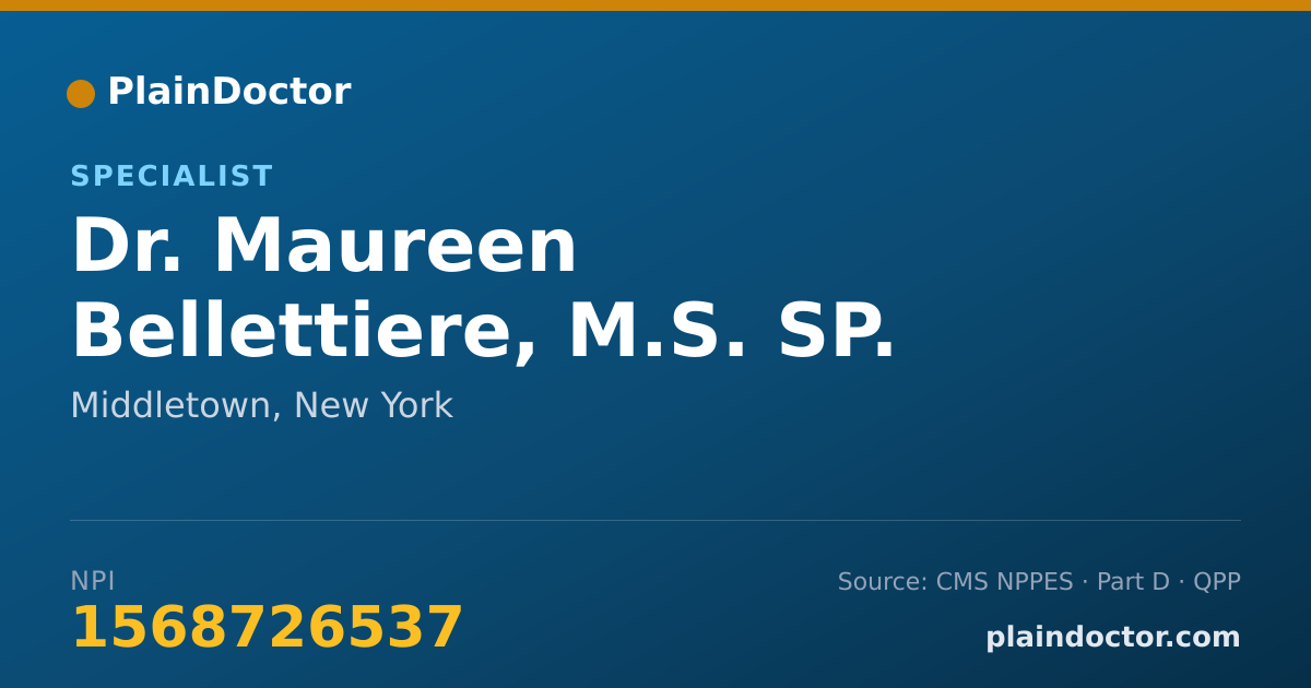 Shareable card for Maureen Bellettiere, M.S. SP. ED. - Specialist, Middletown, NY