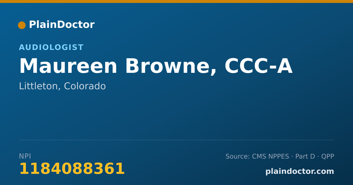 Shareable card for Maureen Browne, CCC-A - Audiologist, Littleton, CO