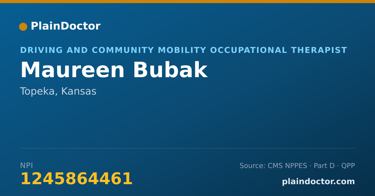 Shareable card for Maureen Bubak - Driving and Community Mobility Occupational Therapist, Topeka, KS