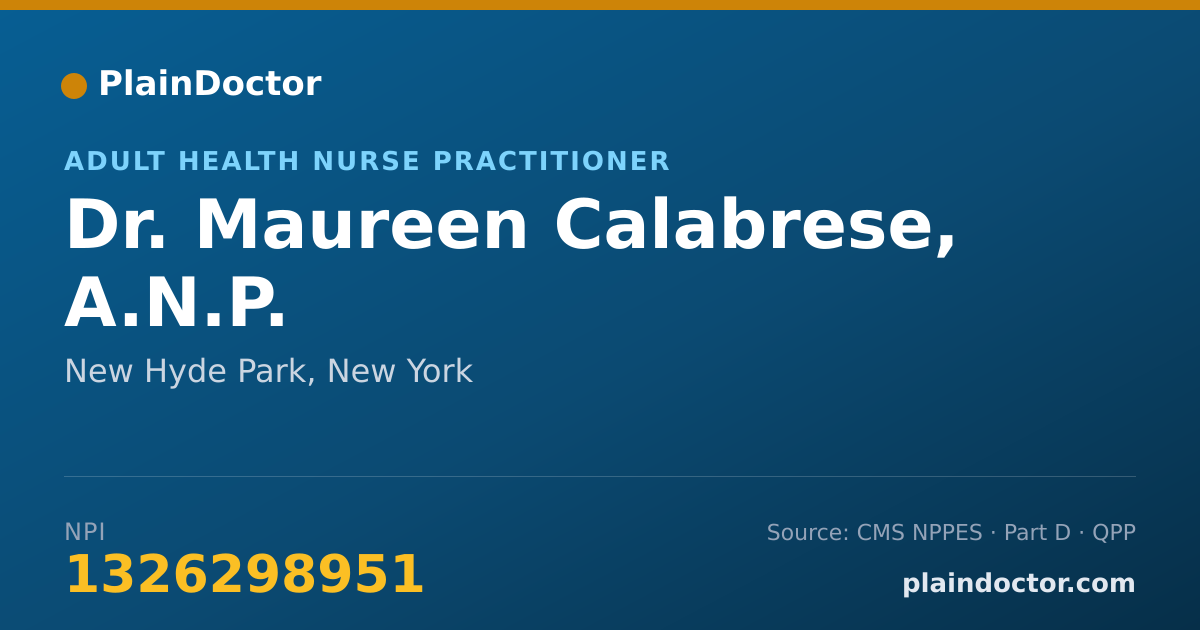 Shareable card for Maureen Calabrese, A.N.P. - Adult Health Nurse Practitioner, New Hyde Park, NY
