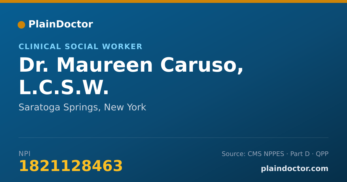 Shareable card for Maureen Caruso, L.C.S.W. - Clinical Social Worker, Saratoga Springs, NY
