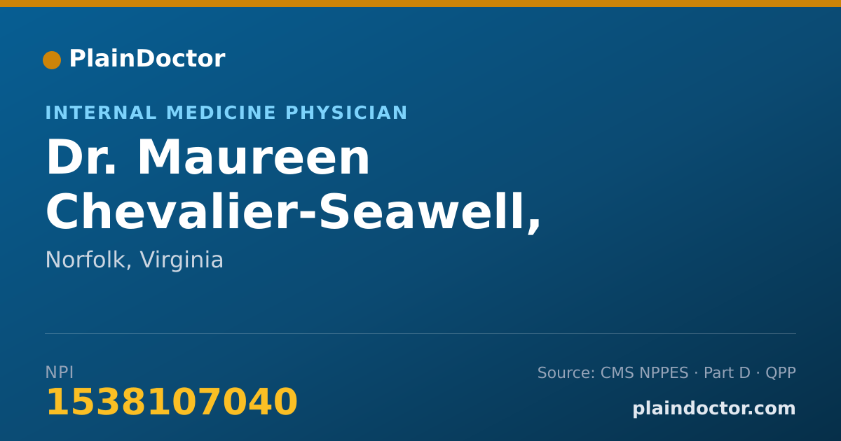 Shareable card for Maureen Chevalier-Seawell, M.D. - Internal Medicine Physician, Norfolk, VA