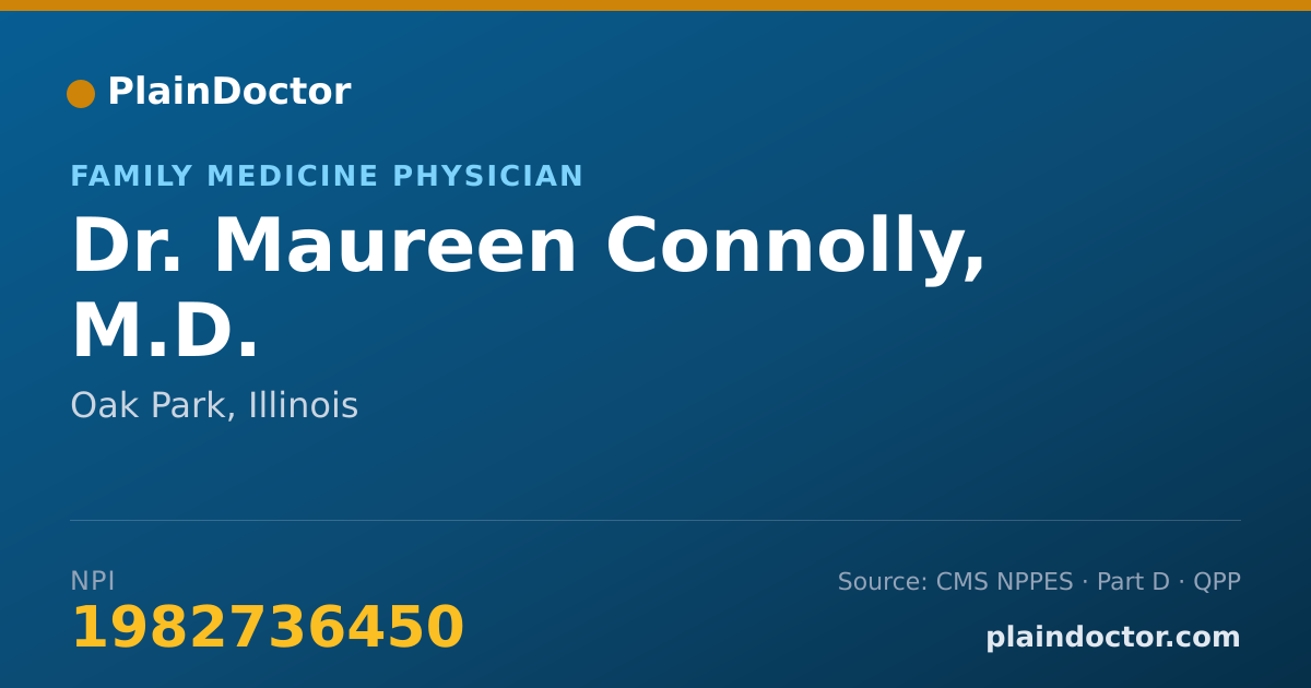 Shareable card for Maureen Connolly, M.D. - Family Medicine Physician, Oak Park, IL