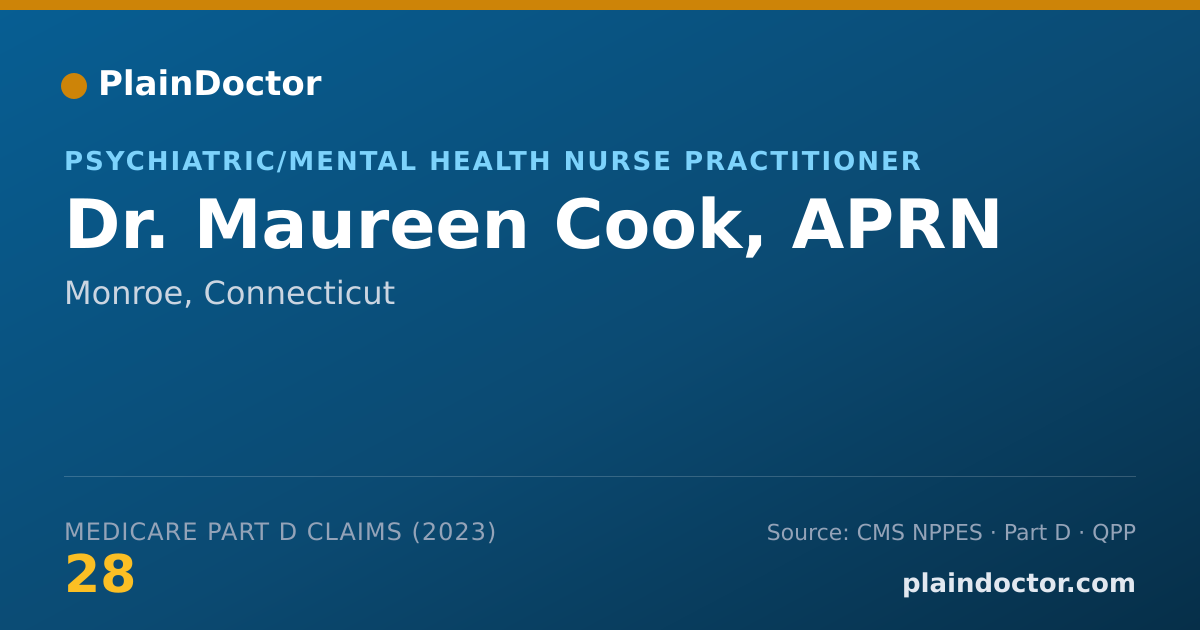 Shareable card for Maureen Cook, APRN - Psychiatric/Mental Health Nurse Practitioner, Monroe, CT