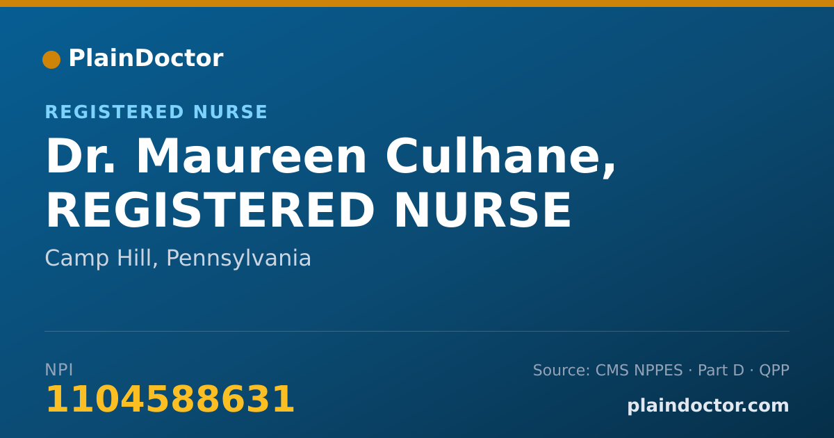 Shareable card for Maureen Culhane, REGISTERED NURSE - Registered Nurse, Camp Hill, PA