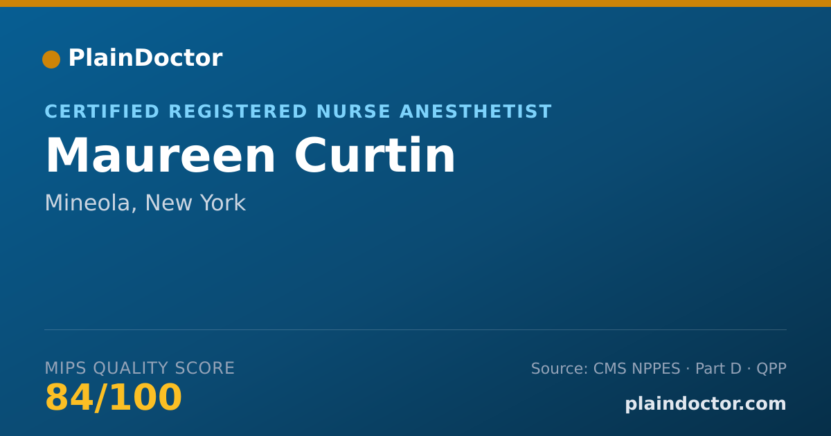 Shareable card for Maureen Curtin - Certified Registered Nurse Anesthetist, Mineola, NY