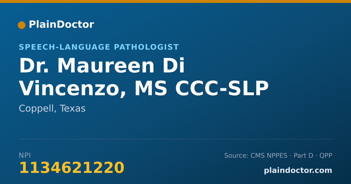 Shareable card for Maureen Di Vincenzo, MS CCC-SLP - Speech-Language Pathologist, Coppell, TX