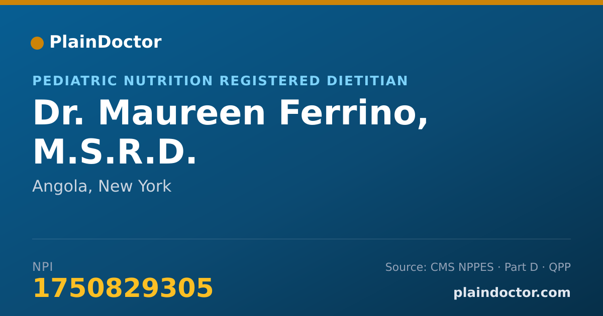 Shareable card for Maureen Ferrino, M.S.R.D. - Pediatric Nutrition Registered Dietitian, Angola, NY