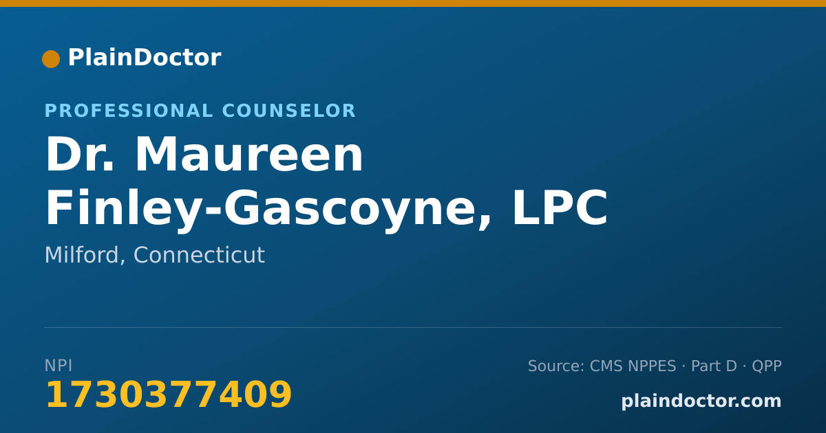 Shareable card for Maureen Finley-Gascoyne, LPC - Professional Counselor, Milford, CT