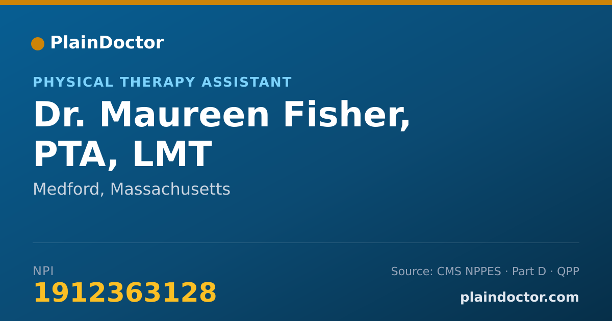 Shareable card for Maureen Fisher, PTA, LMT - Physical Therapy Assistant, Medford, MA