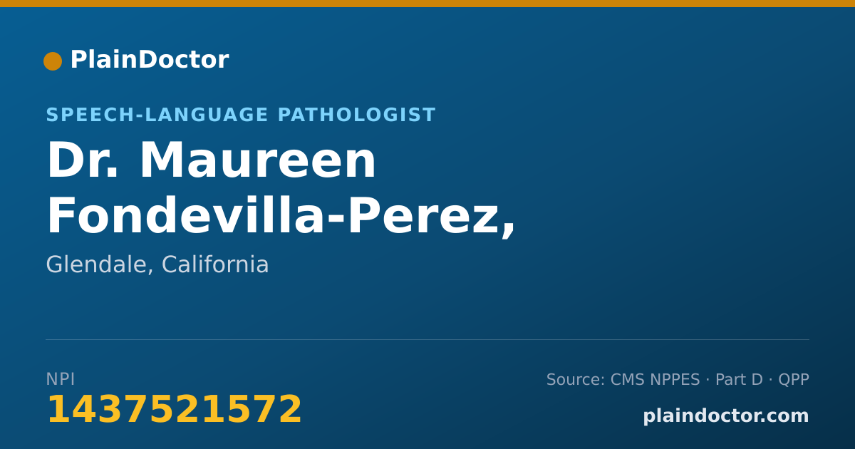 Shareable card for Maureen Fondevilla-Perez, M.S., CCC-SLP - Speech-Language Pathologist, Glendale, CA