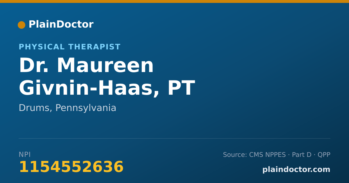 Shareable card for Maureen Givnin-Haas, PT - Physical Therapist, Drums, PA