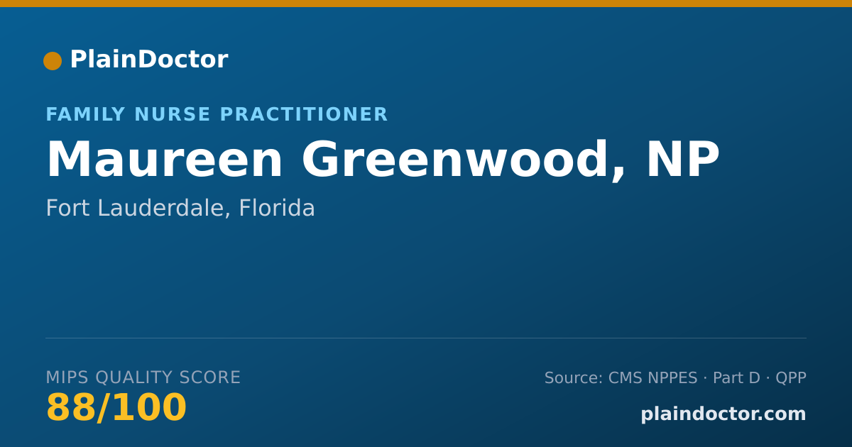 Shareable card for Maureen Greenwood, NP - Family Nurse Practitioner, Fort Lauderdale, FL